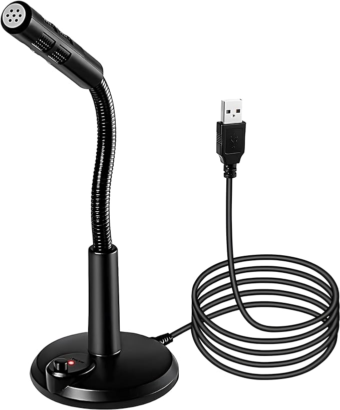 COOLCOLD Mic f-15, Noise Cancelling USB Microphone for Windows and Mac, Professional PC Microphone Computer, Laptop, Desktop, Plug and Play Mic (Black)