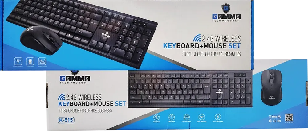 Keyboard & Mouse Combo K-515 2.4G Wireless Arabic English