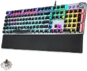 Aula F2088 Full Mechanical Gaming Keyboard with Rainbow Backlit LED - BLACK Switches, Arabic/English 