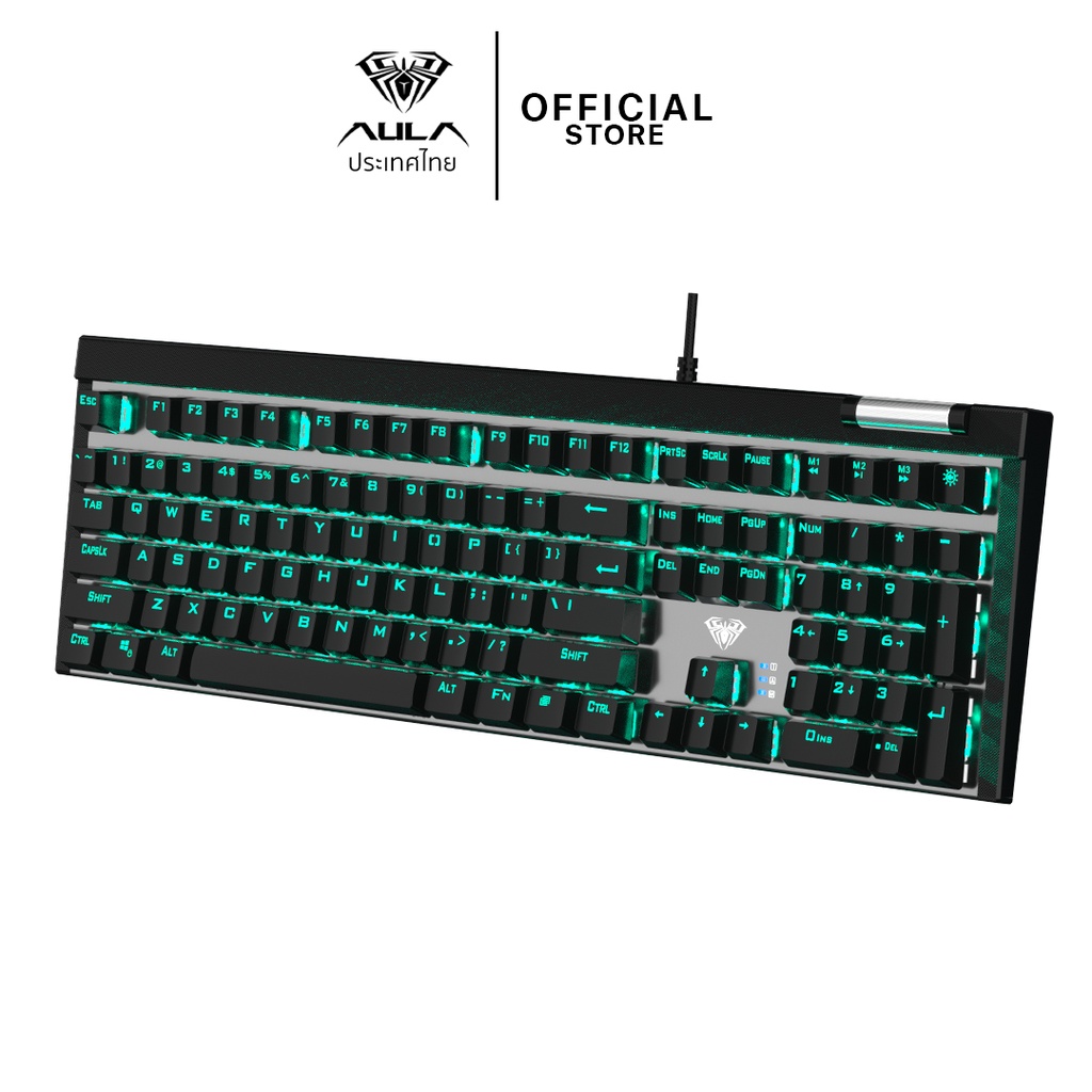 Keyboard Aula F3030 Gaming Mechanical Wired English Backlit Orange Green