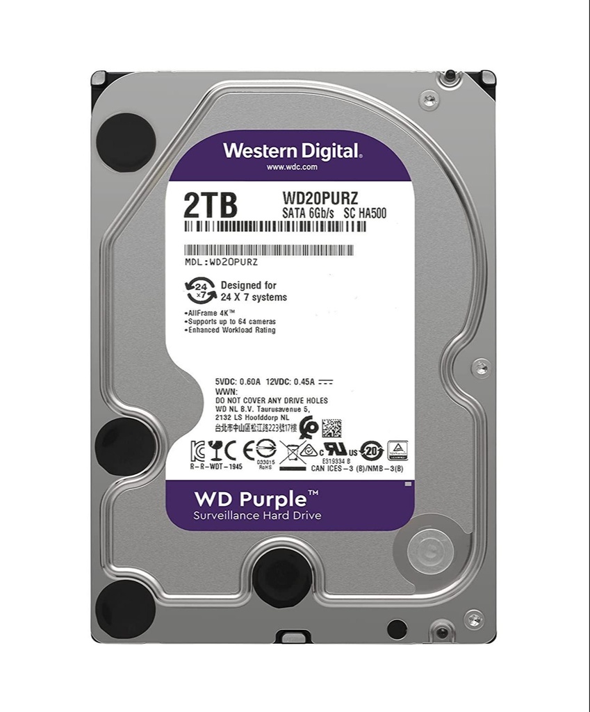 WD WD20PURX Purple 2TB 3.5-inch SATAIII 64MB
