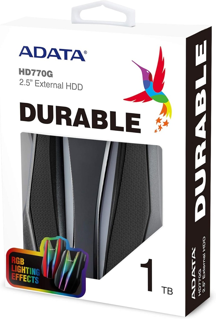 قرص ADATA HD770G خارجي بسعة 1 تيرابايت، أسود