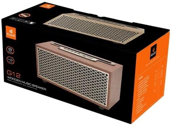 Kisonli G12A Wooden Retro Classic Outdoor Wireless BT Speaker - Wood, Bluetooth, Auxiliary, USB