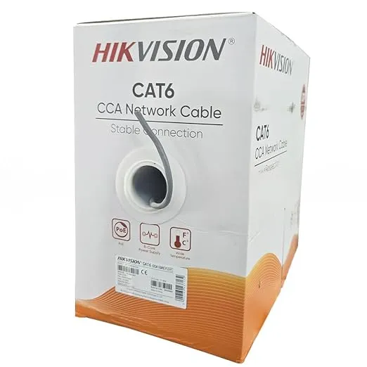 [305m-] Hikvision DS-1LN6U-W/CCA Cat6，U/UTP，23AWG 0.585mm，PVC，white，305 m 305m Cat6 UTP
