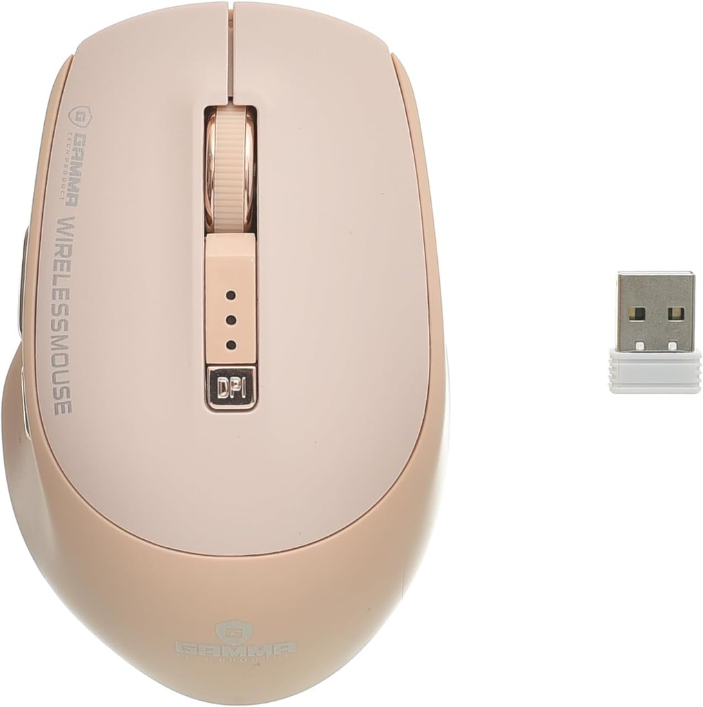 Wireless, Bluetooth Mouse Gamma, Rechargeable, 1000 DPI, Multi Color, M-25- Gold 