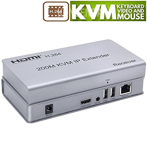 طقم موسّع HDMI KVM عبر IP لمسافة 120 م مع تحكم USB