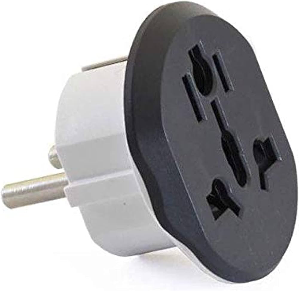 [mk]  GLX-320WR Power Lock Travel Plug adapter Converter – gray and white