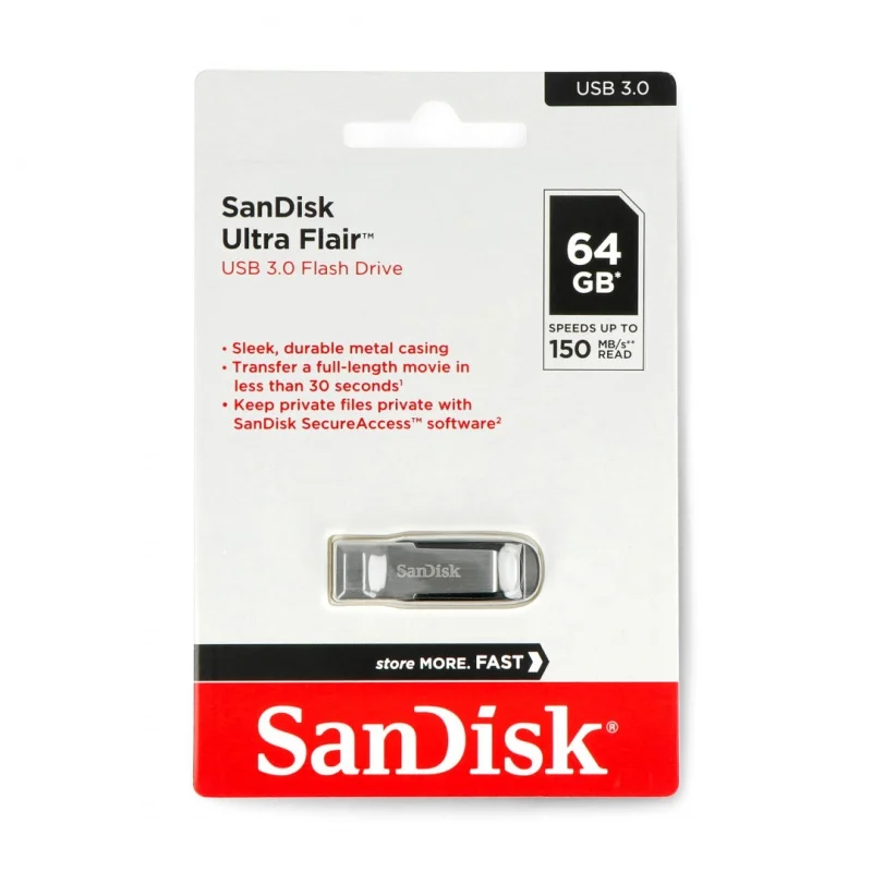 SanDisk Ultra Flair 64GB USB 3.0 Pen Drive, SDCZ73-128G-G46/ speed up to 150MB
