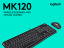 Keyboard & Mouse Combo Logitech KB626 MK120 Wired Black