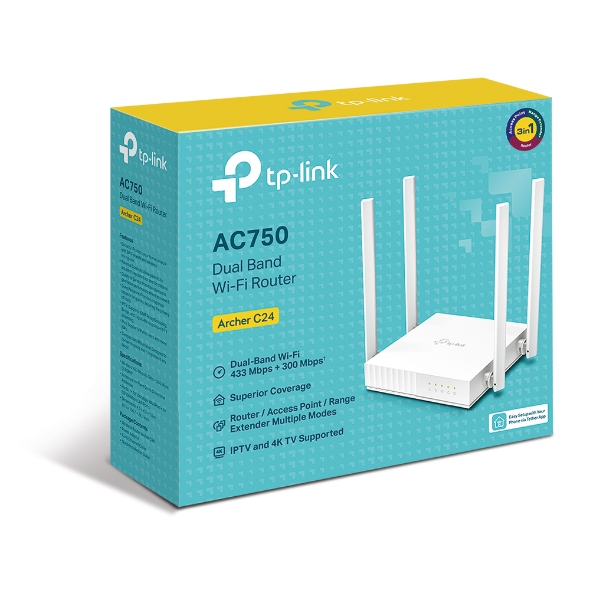 [c24] Archer C24
AC750 Dual-Band Wi-Fi Router
