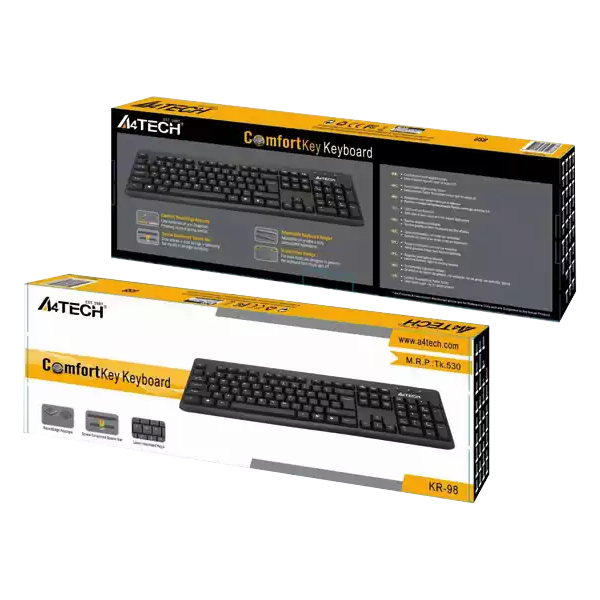 A4Tech Kb-98 Comfort Wired Keyboard – Black