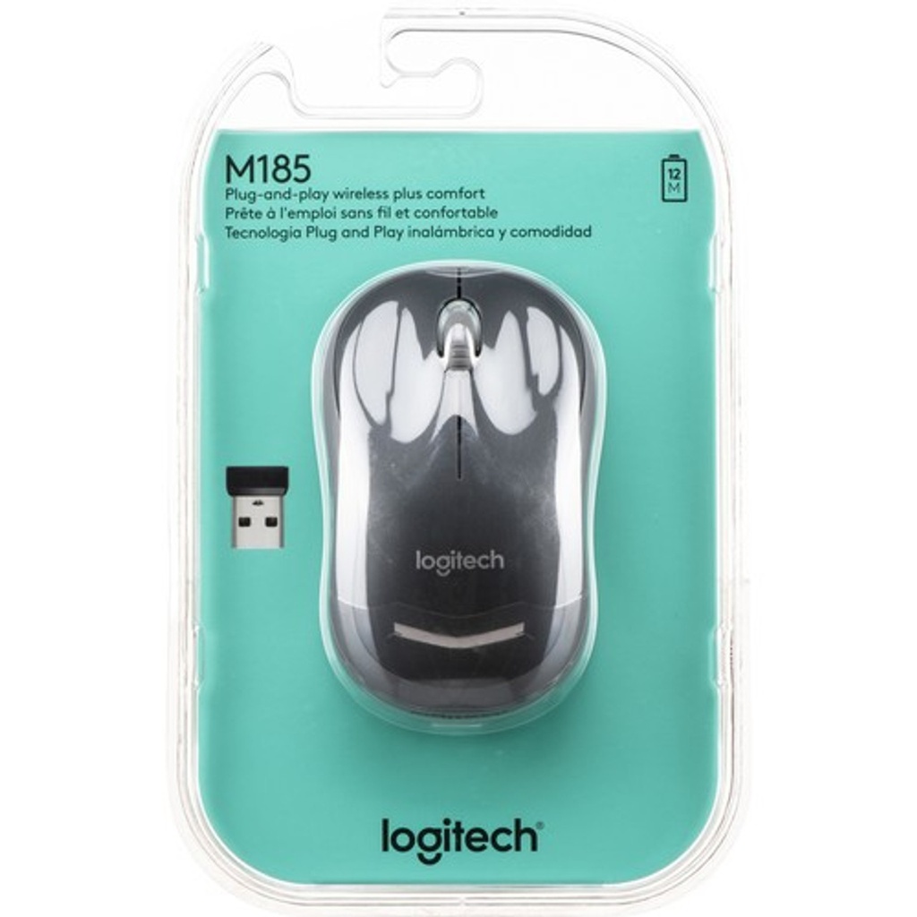 Mouse Logitech M185 MO698 Wireless Gray