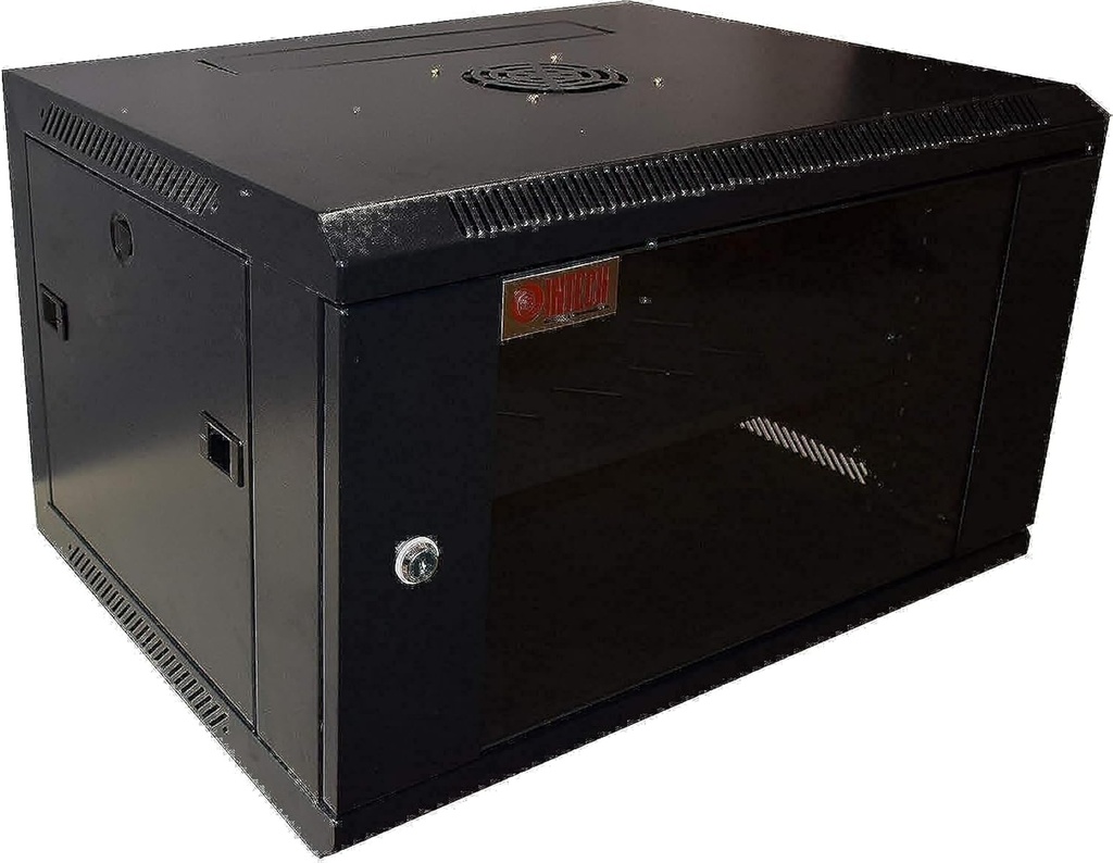 6U 600x450 Wall Mount Cabinet / Rack with fan, shelf, cage nuts & 6way PDU