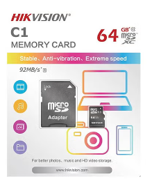 Hikvision 64 GB microSDHC UHS-I Card with Adapter