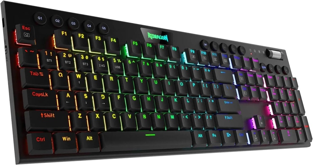 Keyboard Redragon K618 Horus Gaming Wireless Tri-Mode Red