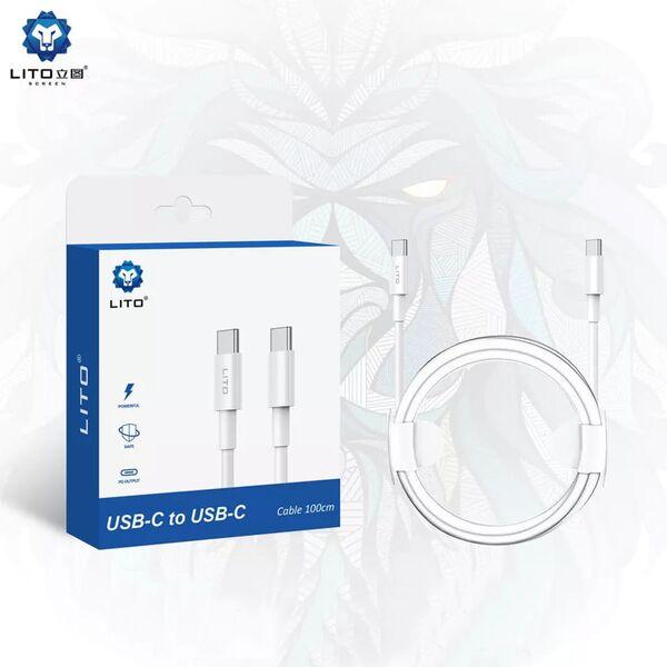 Lito Lito - Data Cable - Type-C to Type-C Quick Charging PD18W, 2m - White