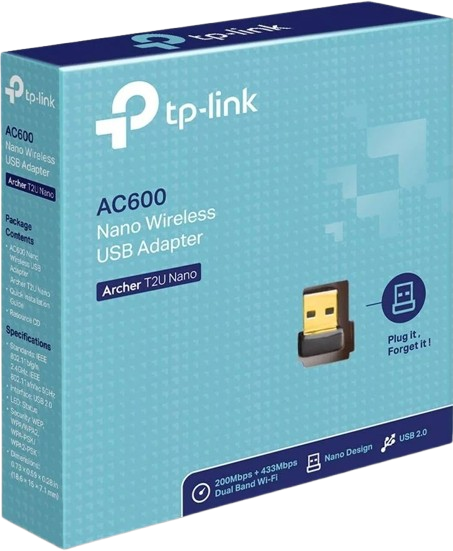 TP-Link Archer T2UB Nano AC600 USB 2.0 Wi-Fi Dual Band Wireless 600 Mbps