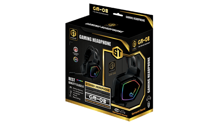 ST-Standard GM-08 Wired Stereo Gaming Headset with Mic, 3.5 mm - Red/Black