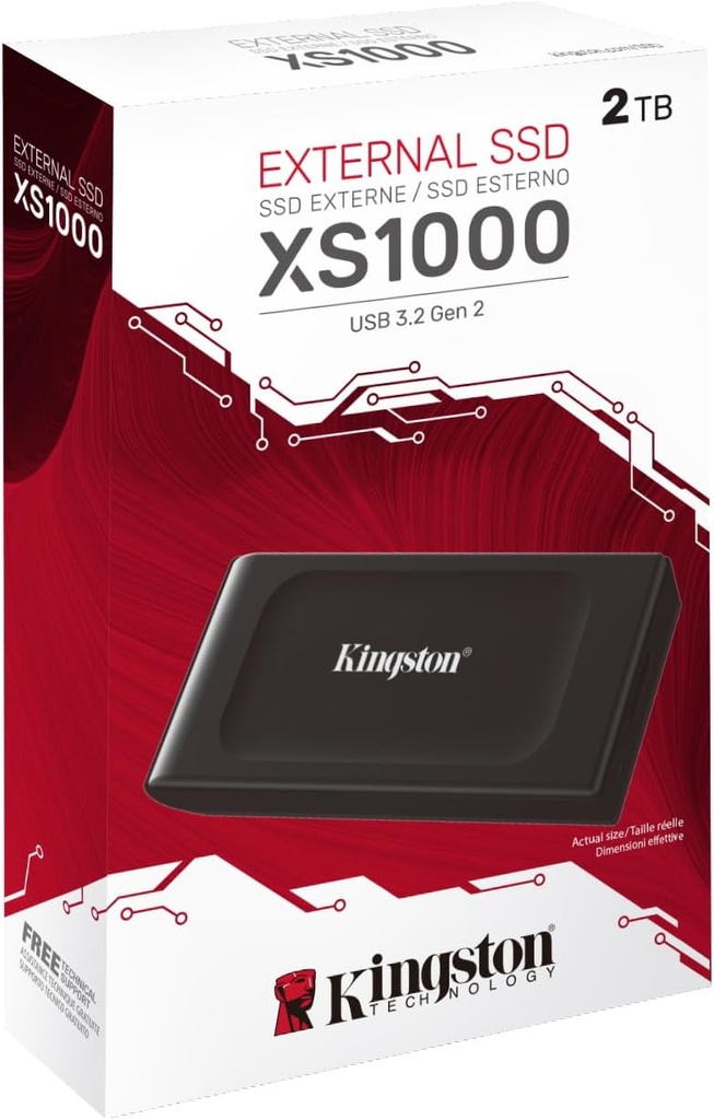 قرص Kingston XS1000 SSD خارجي محمول بسعة 2 تيرابايت