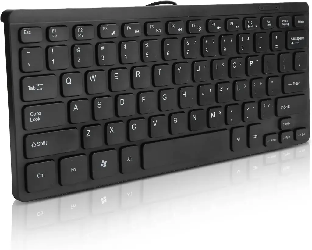 K1000 USB Computer PC Keyboard Plug and Play Mini Keyboard Wired Waterproof Multimedia Kaypad Portable Laptop Accessories Compatible for Windows, for Mac OS