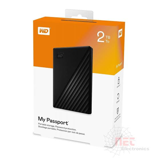 [2TB My] قرص WD My Passport خارجي محمول بسعة 2 تيرابايت وUSB 3.0 - WDBYVG0020BBK