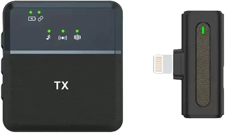 SX8 Wireless Microphone for iPhone Ultra-Long Life 360 ° Accurate Radio Vlog/Live/Video Recording/YouTube/TikTok 