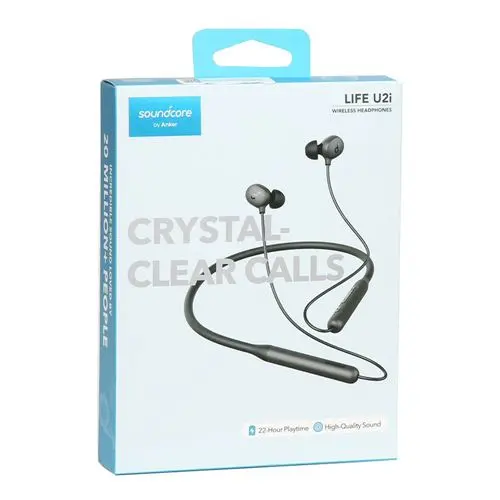 Anker soundcore life u2i bluetooth neckband with 22 h playtime, 10 mm drivers,clear calls , usb-c fast charging, foldable & lightweight build, ipx5 waterproof - black-18 months local warranty 