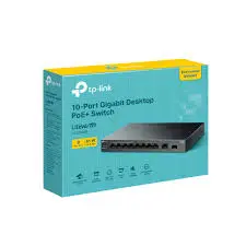 TP-Link 10-Port Gigabit Desktop Switch with 8-Port PoE+, 61 W PoE Budget, 30 W PoE output, Up to 250m PoE Transmission. Traffic Separation, Plug and Play, Fanless, Metal Case (LS1210GP) 