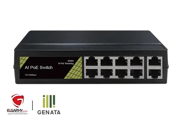 سويتش PoE من GNTP9210ES-FE بعشرة منافذ ووضع تمديد حتى 250 متر