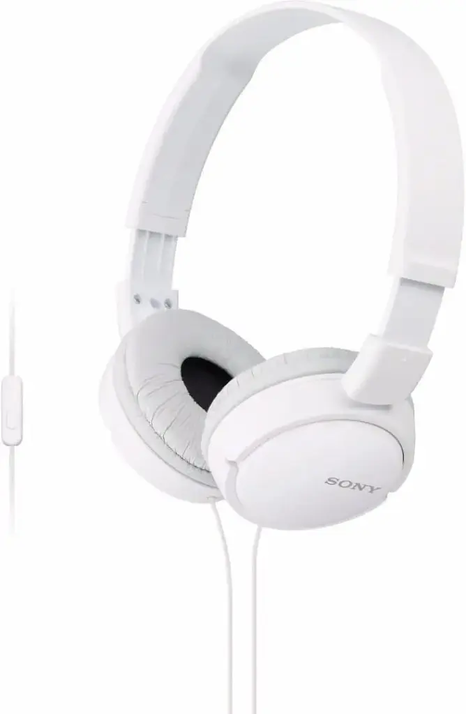 Sony MDR-ZX110AP Wired On-Ear Headphones with Mic - White