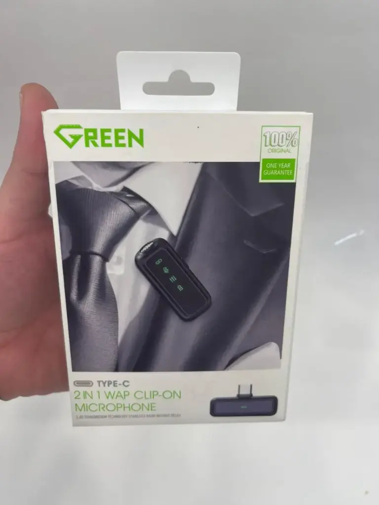 Green GE-M101 2-in-1 Wireless Clip-On Microphone, Cardioid Pickup