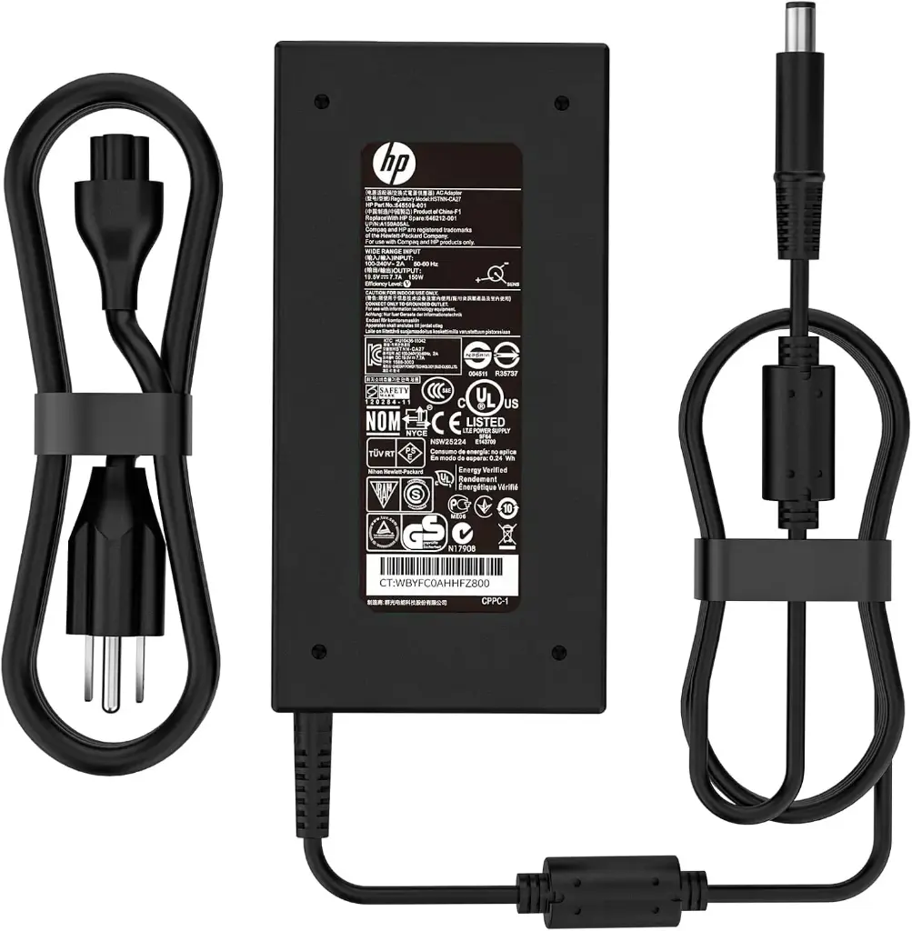 HP 150W PIN Charger Fit for ProDesk 600 G4 G5 G3 G2 G1 HP Envy DV6EliteBook 8560w 8730w 8740w 906329-001 932446-850 693709-001 801637-001 19.5V 7.7A Gaming Laptop Power Adapter 7.4x5.0mm Round tip