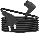 AC Power Cord Cable 90 Degree Angled 2-Prong to L-Shaped Cord for Samsung Philips Toshiba LG Sony TV (Black, For TV, 1.8 m)
