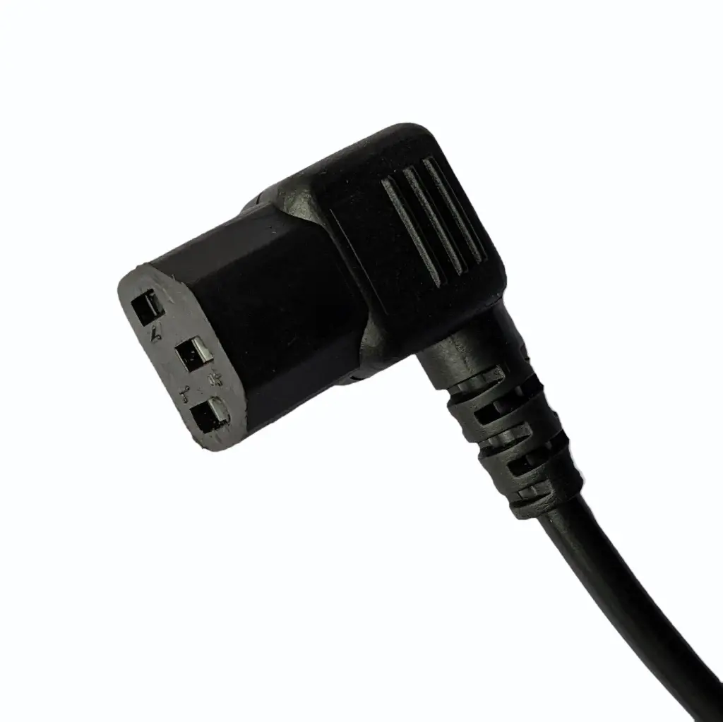 AC Power Cord Cable 90 Degree Angled 2-Prong to L-Shaped Cord for PC AND LAPTOP