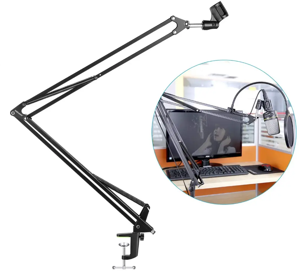ذراع ميكروفون NEEWER NB-39 بطول 110 سم مع مشبك مكتب وحامل ميكروفون