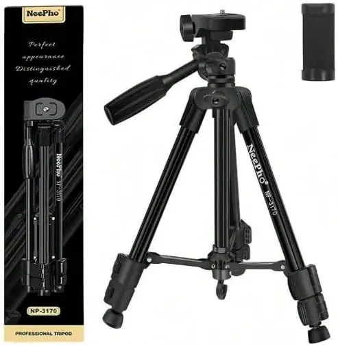 NeePho NP-3170 Tripod Mobile Phone Camcorder Action Camera 105cm Height Desktop Portable - Black 