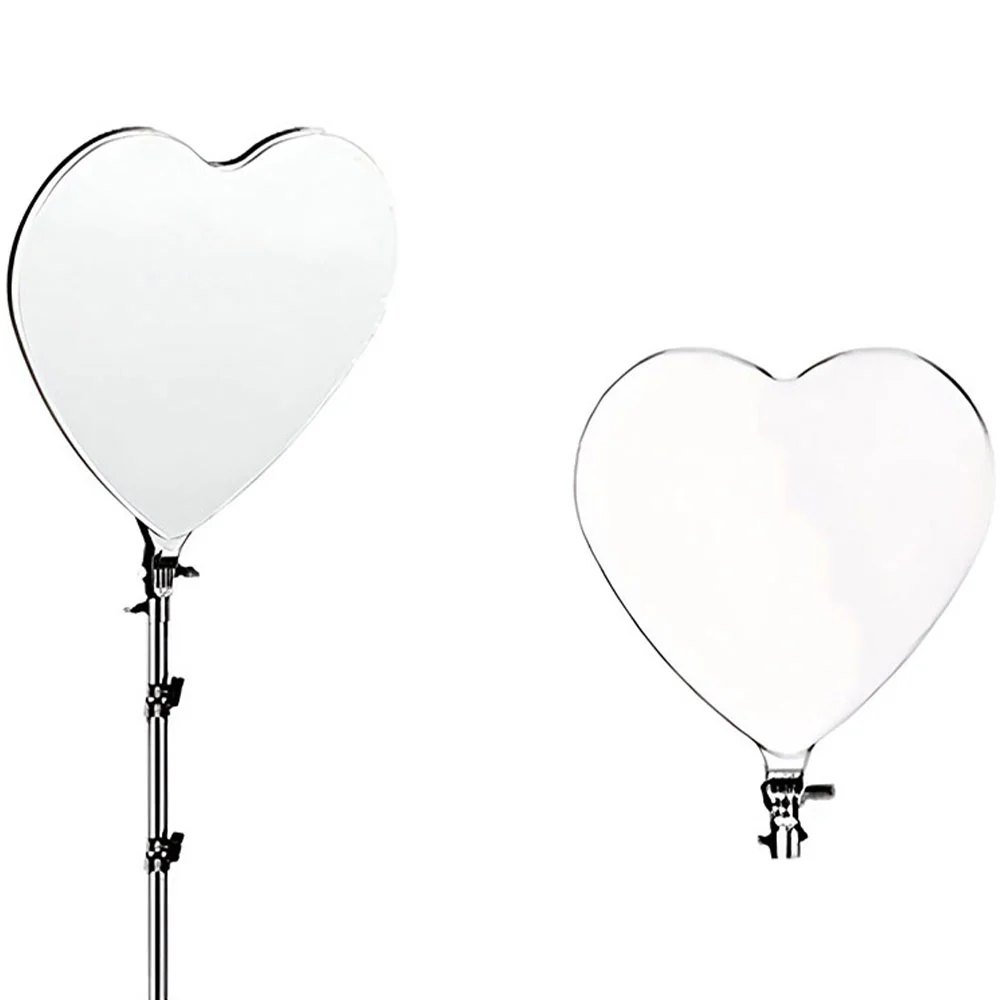 RL-500 Ring Light Heart Shape LED Flashing Light Panel With Remote Control And Metal Stand 2M - For Smartphone, Camera, YouTube Video White 