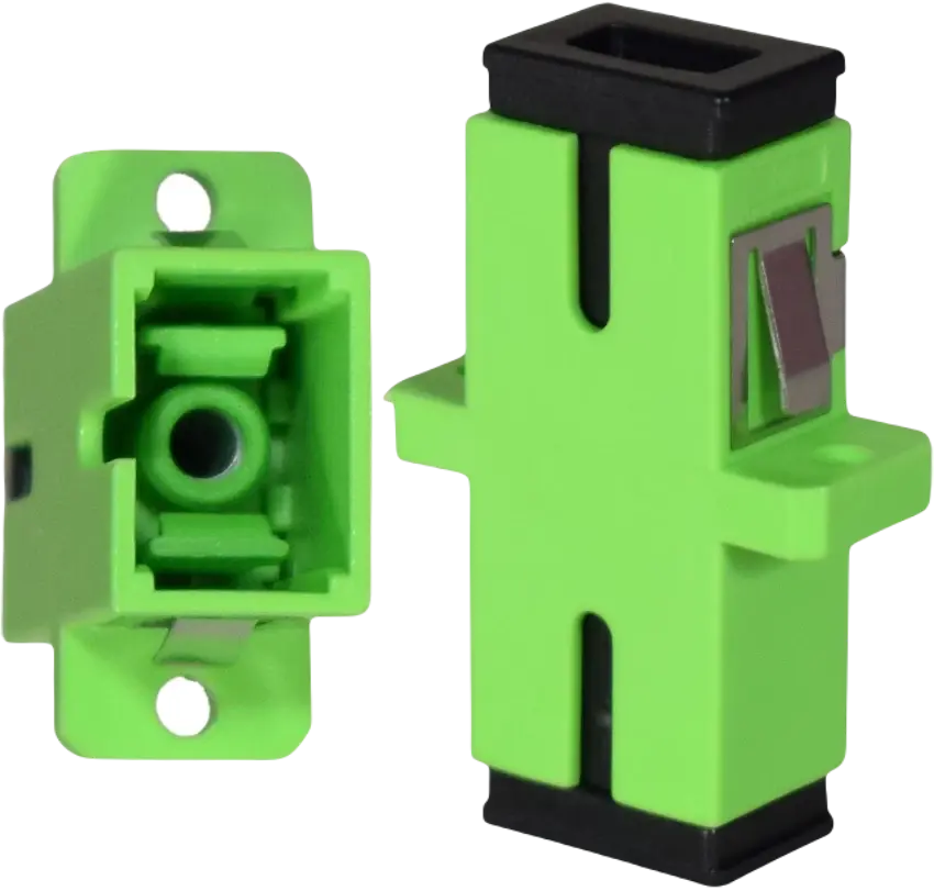 Single Mode Fiber Optic Adapter / Coupler with Flange Connector SC/APC to SC/APC Simplex OS2