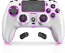 Gigamax-Plus 2025 Wireless Controller for PS4 – Gamepad Compatible with PS4, PS4 Pro, PS4 Slim and PC, with Dual Vibration, 6-Axis Gyroscope, Touchpad and RGB LED Light, Programmable M1/M2 Buttons (White-BLACK) 