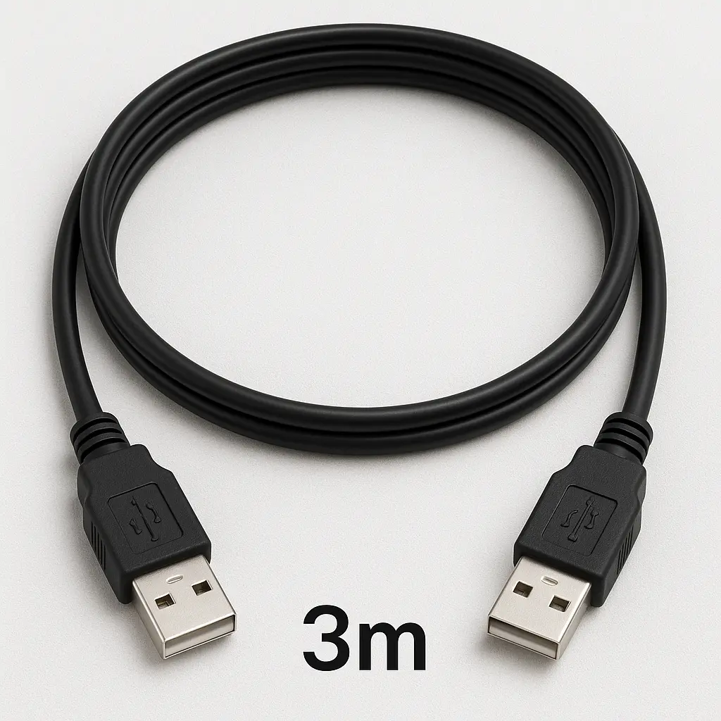 USB 2.0 Male to Male Cable 3M Cord for HDD enclosures, cooling pad, set up box, USB Hubs, Bluetooth speaker 3M