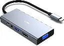 USB C HUB, BENFEI 5-in-1 USB Type-C Hub with 4K HDMI VGA, USB 3.0, 3.5mm Audio and 60W PD, Compatible with MacBook Pro 2021/2020/2019, Surface Book 2, Dell XPS 13/15, Pixelbook and More