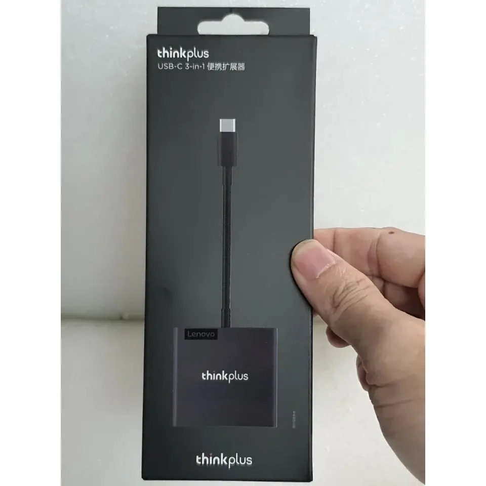 Lenovo Thinkplus 3-in-1 USB-C to USB A, HDMI 4K, VGA 1080P Hub Adapter
