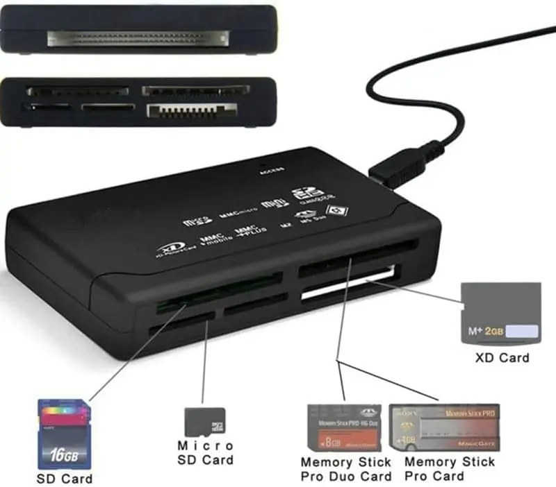 All-IN-ONE USB 2.0 7-in-1 Card Reader Memory Cards USB Card Reader CF/SD/xD/MS/SDHC, Memory Card Reader, Multi Card Reader, Card Reader Adapter