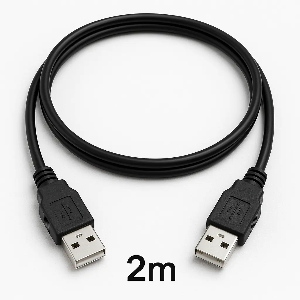 USB 2.0 Male to Male Cable 2M Cord for HDD enclosures, cooling pad, set up box, USB Hubs, Bluetooth speaker 2M