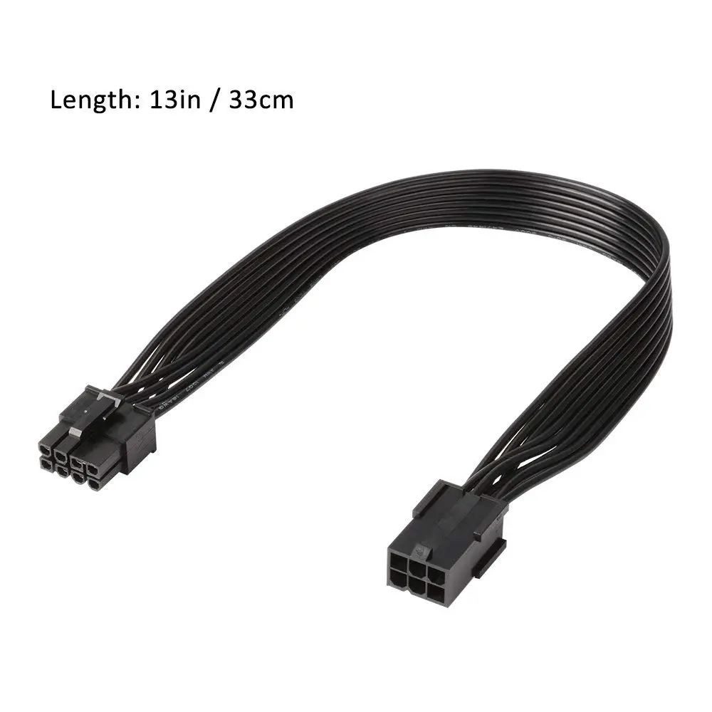 كابل محول طاقة PCIe من 6 بن إلى 8 بن لكارت الشاشة، 18 AWG