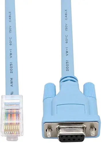 Cisco Console Cable DB9 Female to RJ45 Male, RS232 Rollover Serial Cable