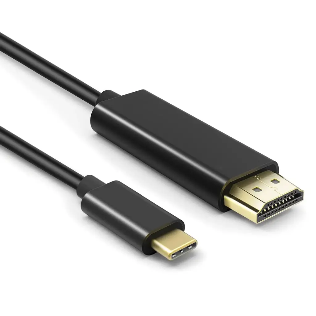 TNP Products USB C to HDMI 4K Cable Adapter 1.80m USB C 3.1 Male to HDMI Female High Speed Ultra HD 4K 1080P Video Audio AV Adapter Plug Extension Cord (Black) 