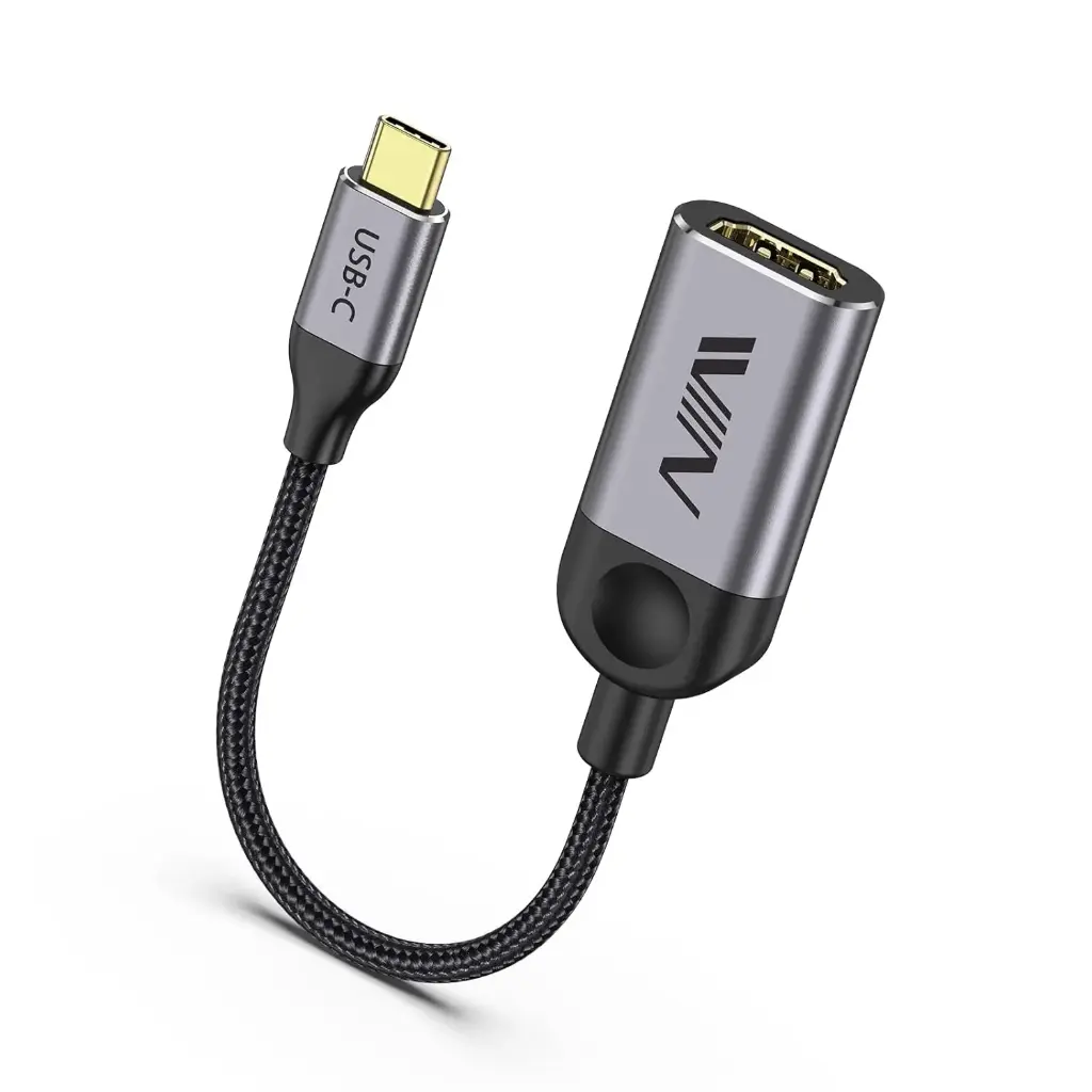IVIIN USB C to HDMI Adapter 4K Cable, Type-C to HDMI Adapter for Thunderbolt 3, Portable USB C Adapter, Compatible for iPhone 15, MacBook Pro, Pixelbook, Dell XPS, Samsung Galaxy, Steam Deck, Ipad pro