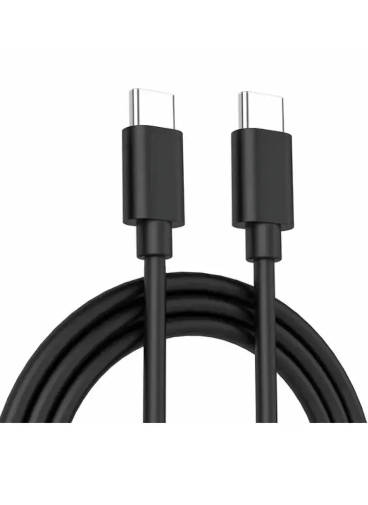 60W PD 3A USB Type C Male To Type C Male, Quick Charge Cable with 480Mbps Data Transfer Speed, Type-C Data Syncing, 1M - Black