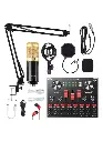 BM800 Condenser Microphone Bundle, Podcast Kit with Streaming Microphone, Live Sound Card, Adjustable Mic Stand, V8s Metal Shock Mount and Double-Layer Pop Filter for Studio Recording & Broadcasting 